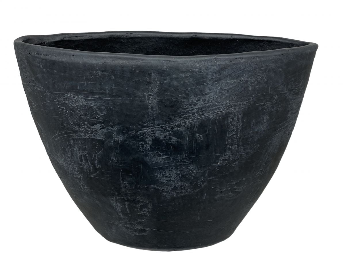 ovale pot burgos b35d17h28cm zwart